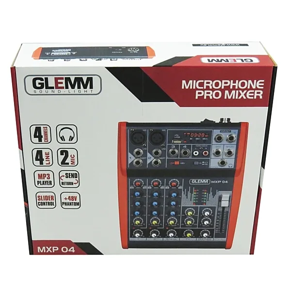 Mesa Mistura 4 Canais - USB / EFEITOS / PHANTOM - GLEMM - Image 3