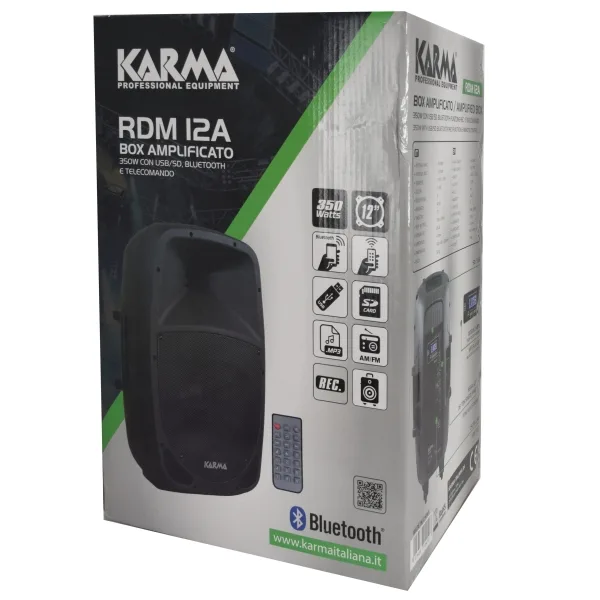 Coluna Amplificada 12" 350W - USB / SD / BT / FM / COMANDO - KARMA - Image 2