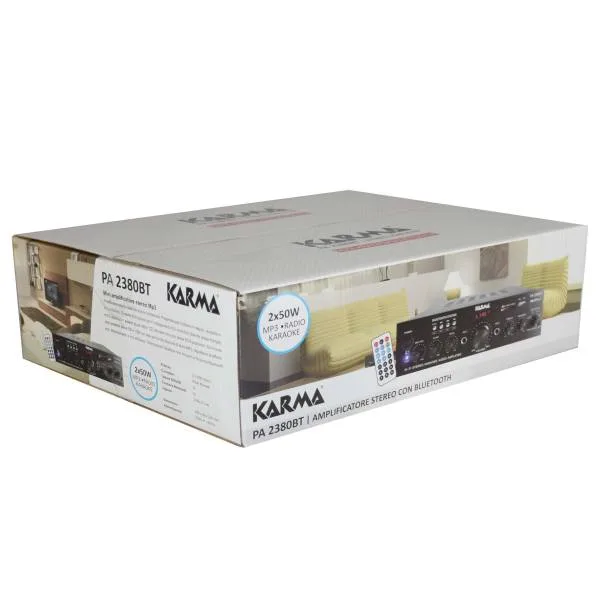 Amplificador Áudio KARAOKE 2x 50W - USB / SD / FM / BLUETOOTH - KARMA - Image 3