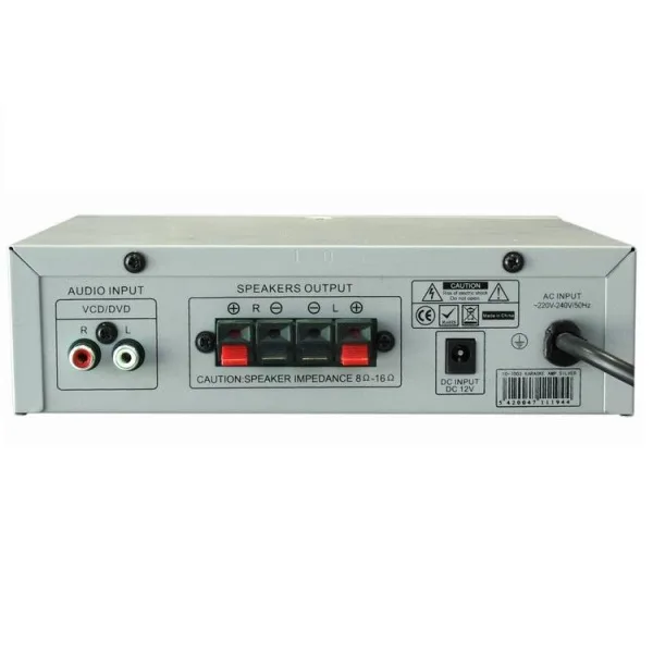 Amplificador Áudio KARAOKE 2x 50W - USB / SD / BLUETOOTH - LTC - Image 2