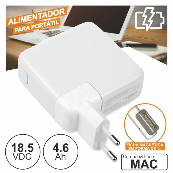 Alimentador - MACBOOK / 18.5V / 4.6A / 85W / MagSafe - Tipo "L" - PROPREMIUM