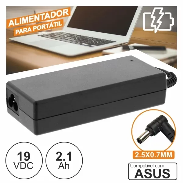 Alimentador - ASUS / 19V / 2.1A / 40W / 2.5x0.7MM - PROPREMIUM