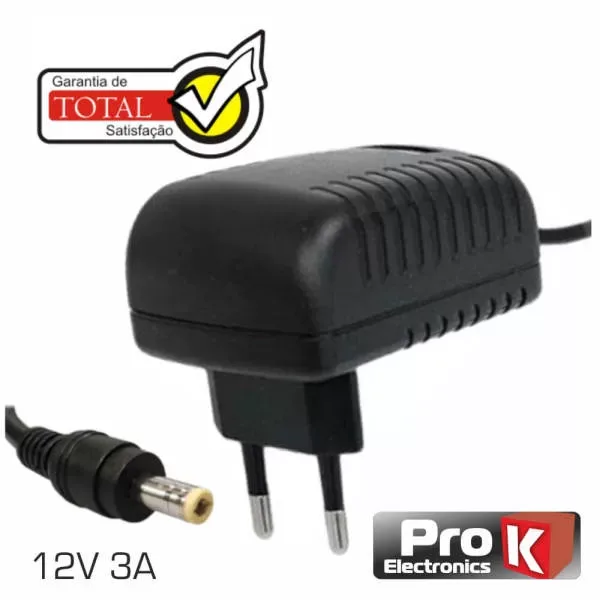 Alimentador Universal AC-DC / 12V / 3A / 5.5x2.1MM / Switching - PROK