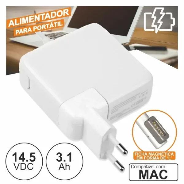 Alimentador - MACBOOK / 14.5V / 3.1A / 45W / MagSafe - Tipo "L" - PROPREMIUM