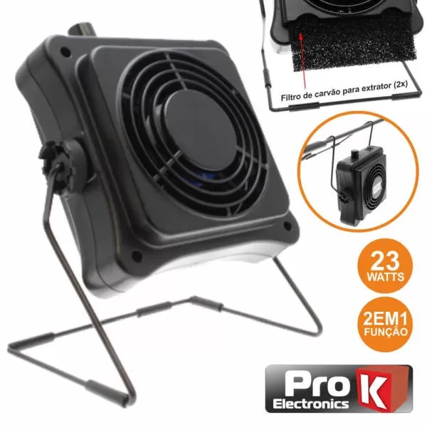 Extractor de Fumos - 2 em 1 / Filtro de Carvão - PROK