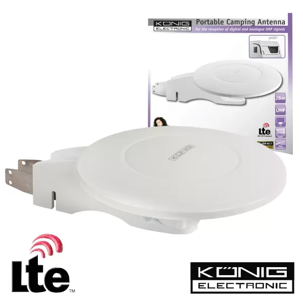Antena Omni Direccional Amplificada - Caravana / 28DB / Filtro LTE - KONIG