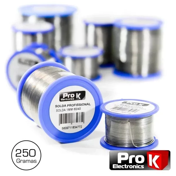 Solda Estanho - 60Sn / 40Cu / Ø1mm / 250 Gr - PROK