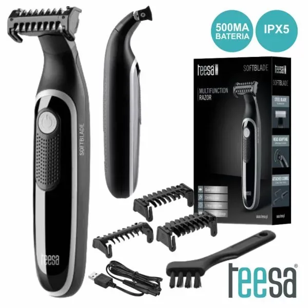 Máquina Barba Aparadora - 3 Pentes / Acessórios / Bateria - TEESA