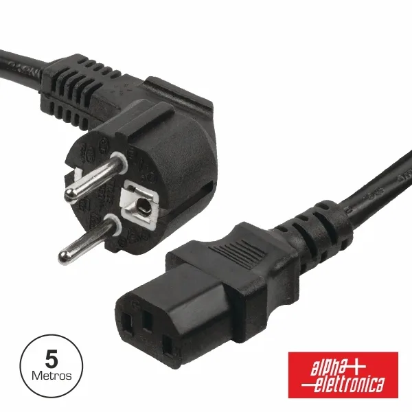 Cabo Alimentação SCHUKO Macho - IEC C13 / 5MT - ALPHA