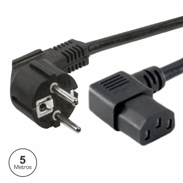 Cabo Alimentação SCHUKO Macho - IEC C13 / 90º / 5MT - ALPHA