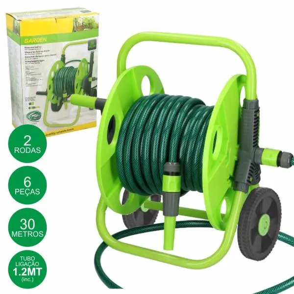 Mangueira para Jardim - Enrolador / 6 Acessórios / 30MT - PROPREMIUM