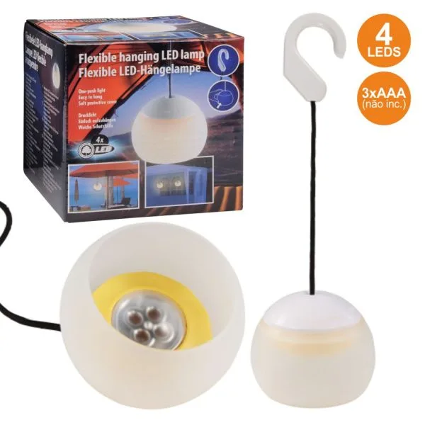 Candeeiro Lanterna de Campismo - 4 LEDs / Pilhas - PROPREMIUM