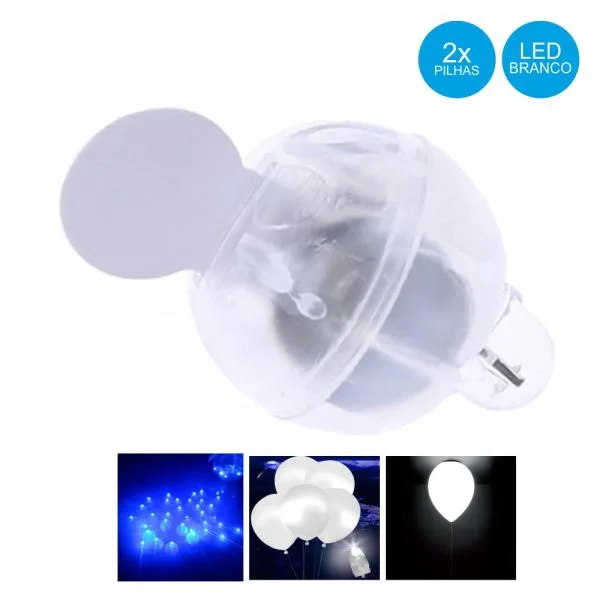 KIT LEDs Brancos para Balões - Incolor / Esférico / 10 UNID - PROPREMIUM