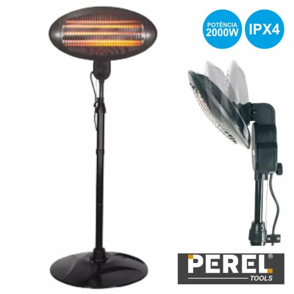 Aquecedor Ambiente Exterior - 3 Níveis / IPX4 / 2000W - PEREL