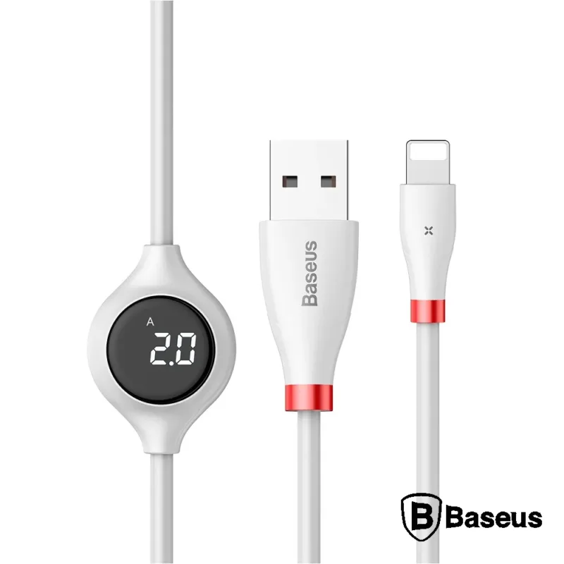 Cabo USB A 2.0 - Apple Lightning 8P / 5V / 2A / Visor / 1 MT - BASEUS