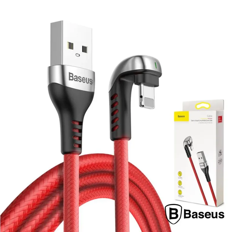 Cabo USB-A 2.0 - Apple Lightning 8P / 5V / 1.5A / Vermelho / 2 MT - BASEUS