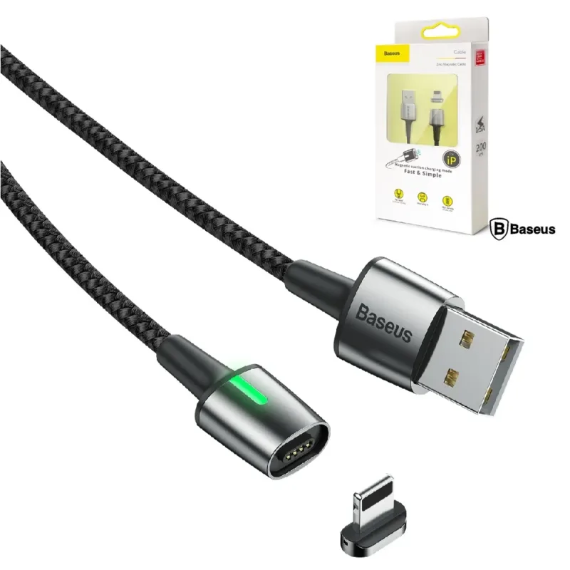 Cabo USB-A 2.0 - Apple Lightning 8P / 5V / 2.4A / Magnético / 1 MT - BASEUS