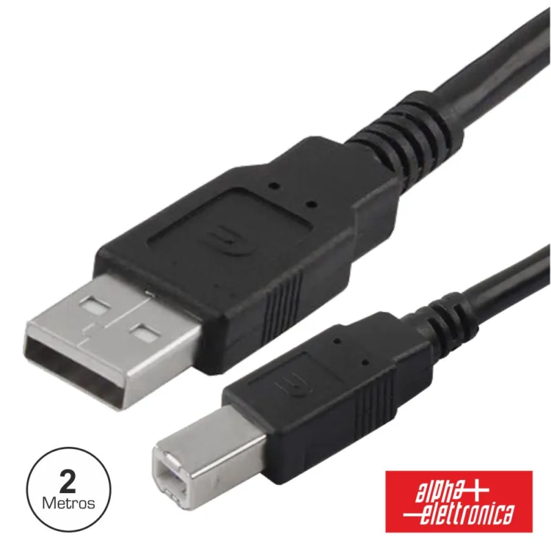 Cabo USB-A 2.0 Macho - USB-B Macho / 2 MT - ALPHA