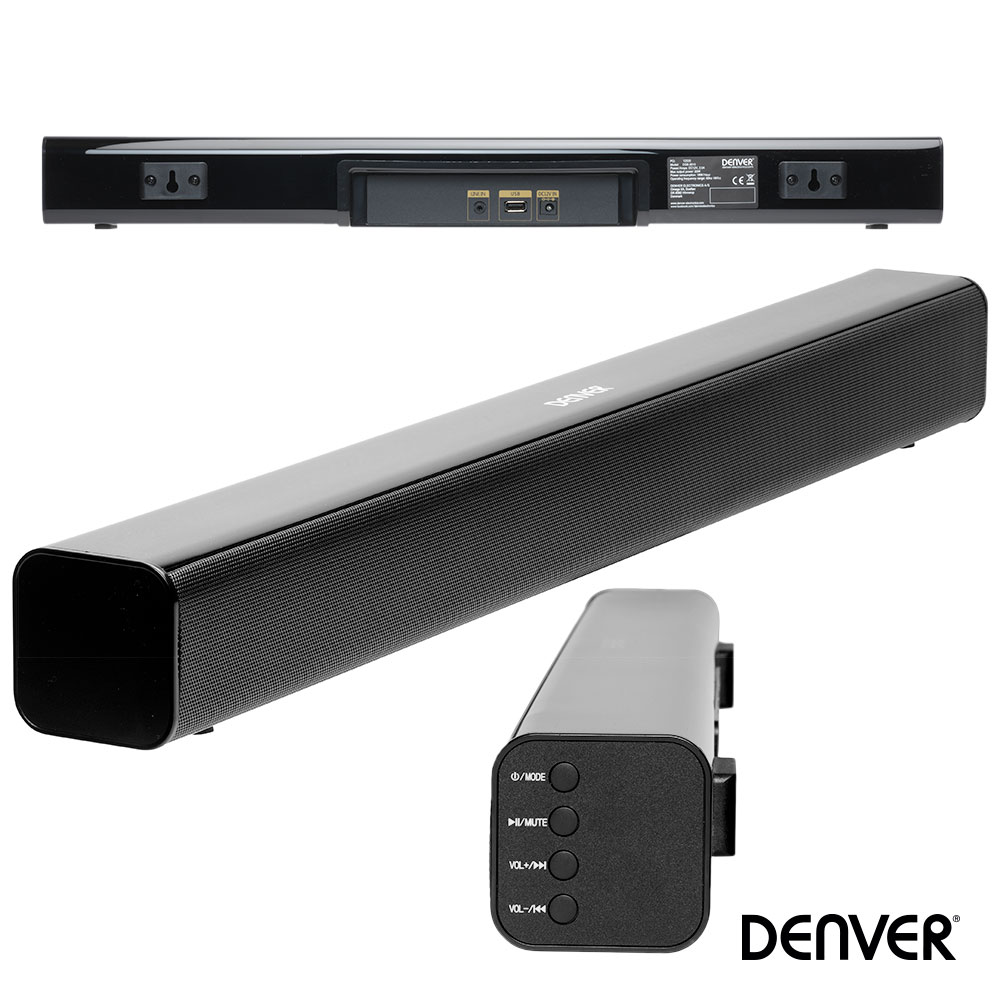 Barra de Som 2x 10W - BT / AUX / USB - DENVER - ProVni