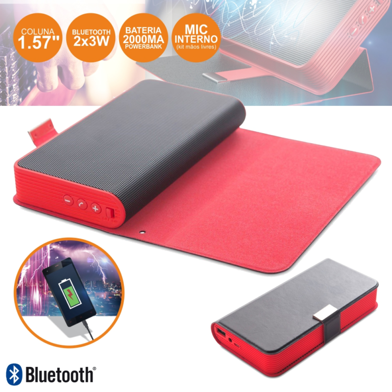 Coluna Bluetooth Portátil 6W - Powerbank 5200Mah - PROPREMIUM