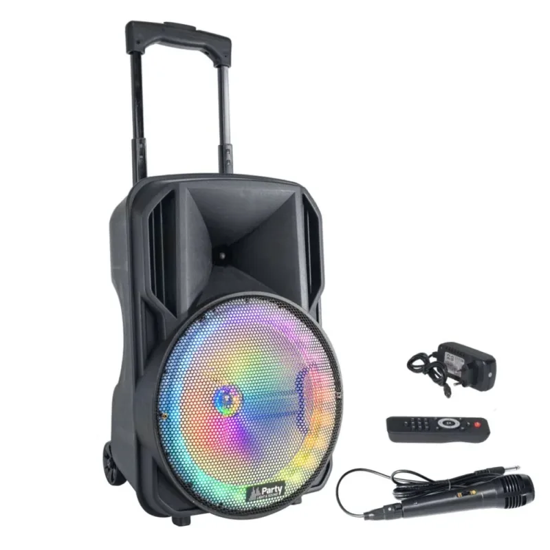 Coluna Amplificada Portátil 10" 400W - USB / FM / SD / BT / BAT - PARTY SOUND