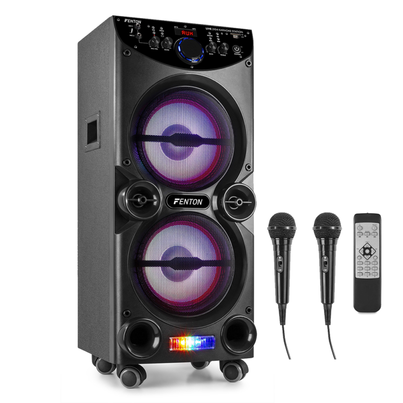 Coluna Amplificada 2x 10" 400W - BLUETOOTH / MP3 / USB / SD - FENTON
