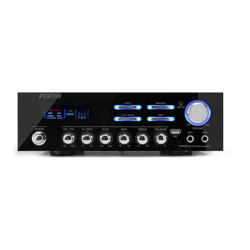 Amplificador Áudio KARAOKE 2x 60W - USB / BLUETOOTH - FENTON - Image 3