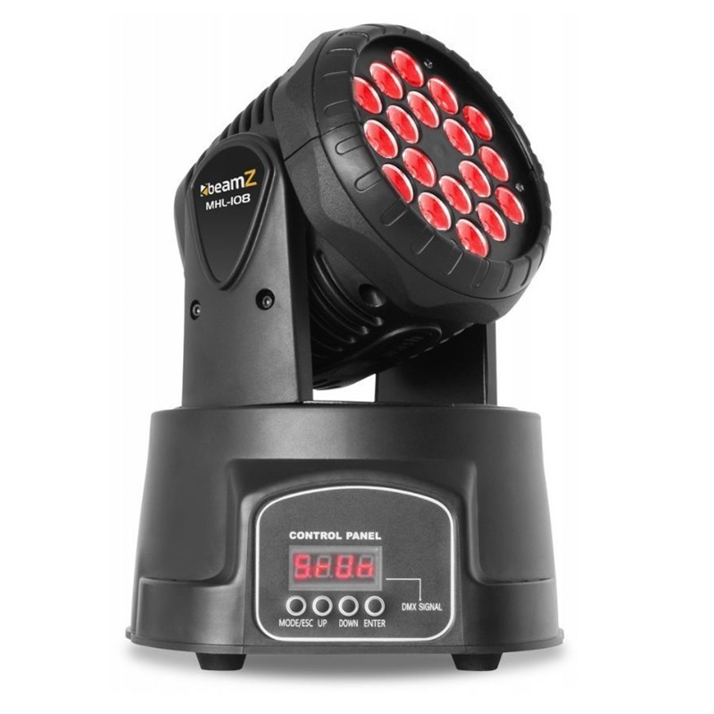 Robot Luz - Moving Head - LED Wash RGB / 18x3W / DMX - BEAMZ