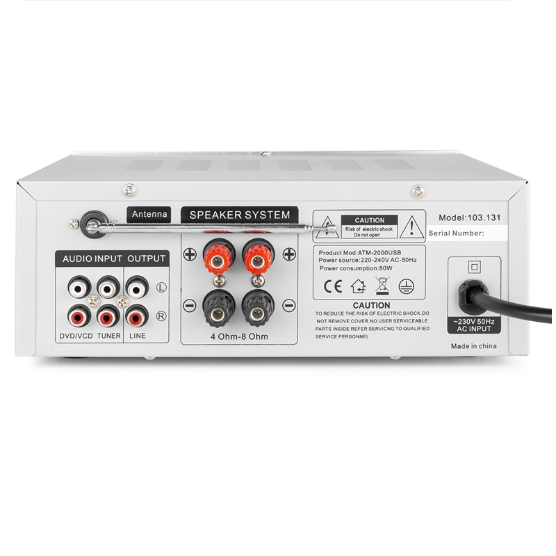Amplificador Karaoke 2x 50W Rms - USB / SD / FM - SKYTRONIC - Image 2