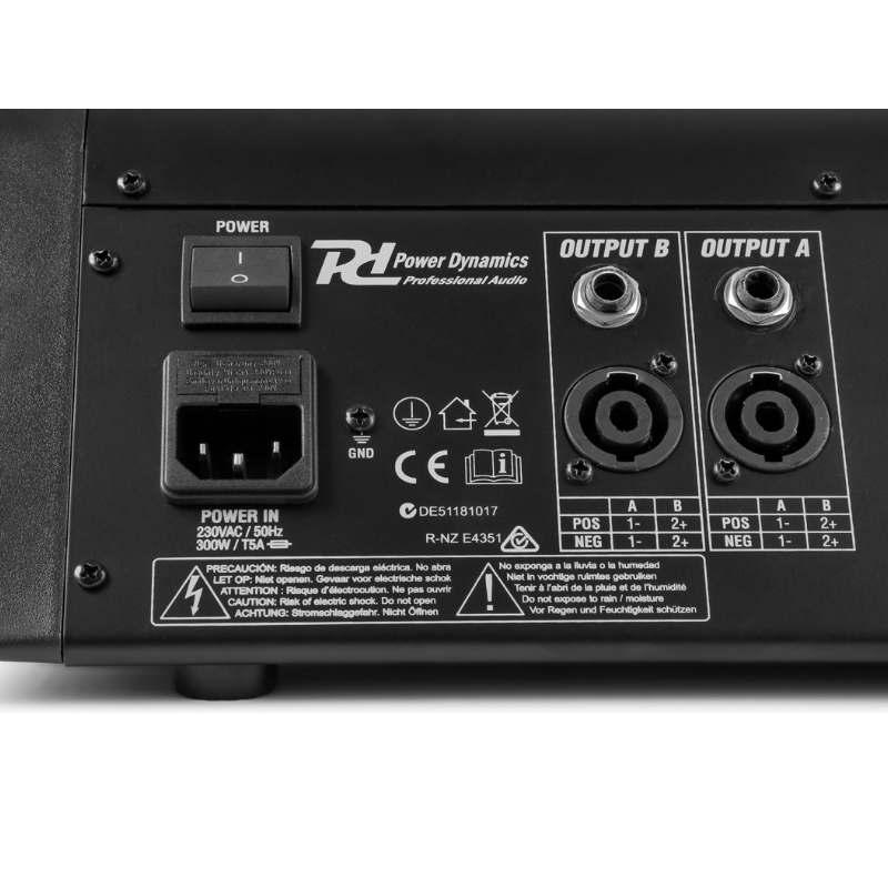 Mesa Mistura Amplificada 400W 4 Canais - BT / USB - POWER DYNAMICS - Image 2