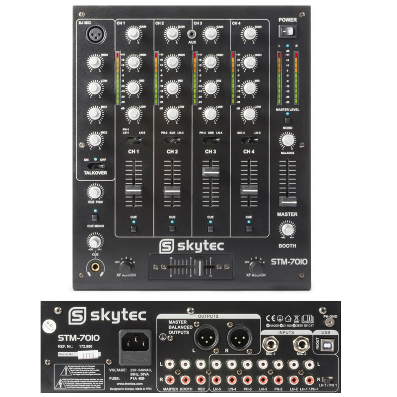 Mesa Mistura DJ 4 Canais - USB - SKYTEC