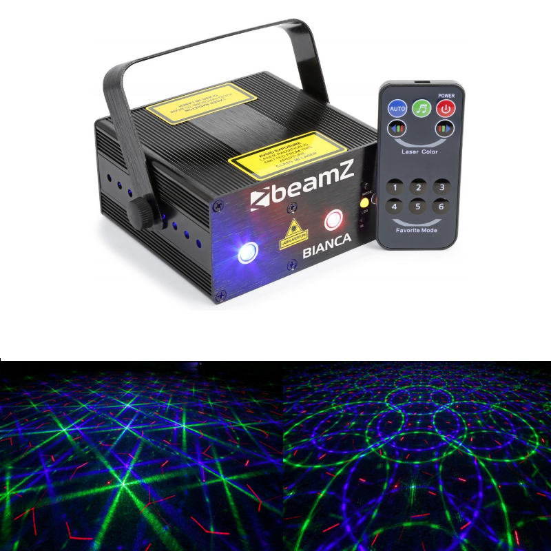 Projetor Laser Duplo - RGB / Comando - BEAMZ