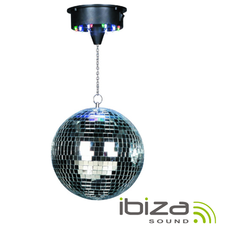 Bola de Espelhos-  30cm / Motor 18 LEDs RGBW - IBIZA
