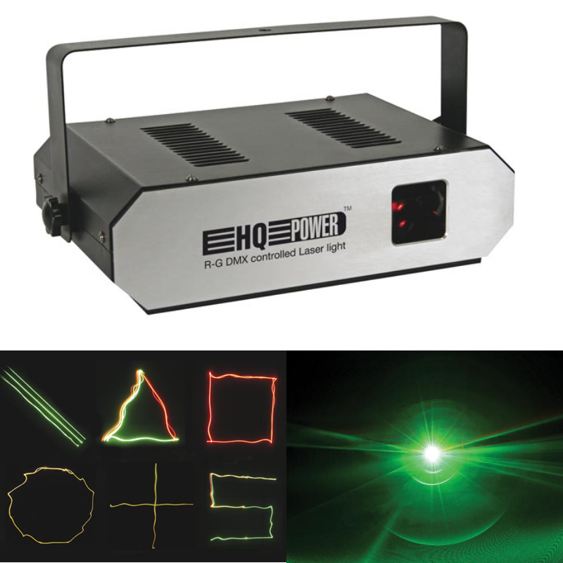 Projetor Laser Tricolor - RGY / 10 Canais DMX- HQ POWER