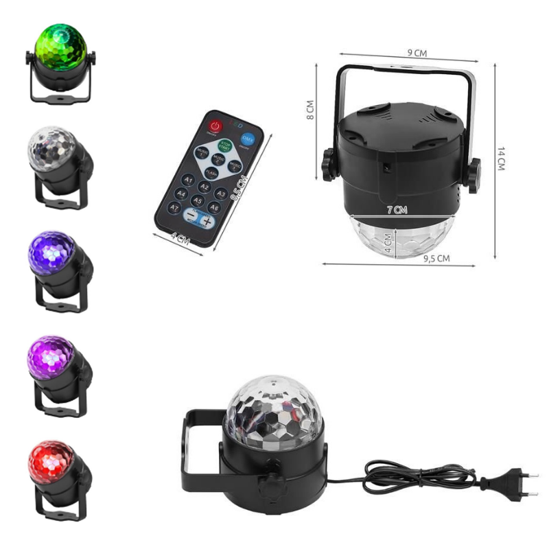 Projector Efeitos Disco LED RGB / Comando - PROPREMIUM