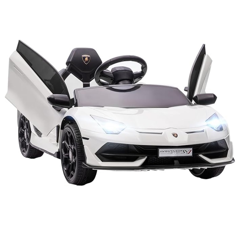 Carro Elétrico Crianças - Lamborghini Aventador / Branco - PROPREMIUM