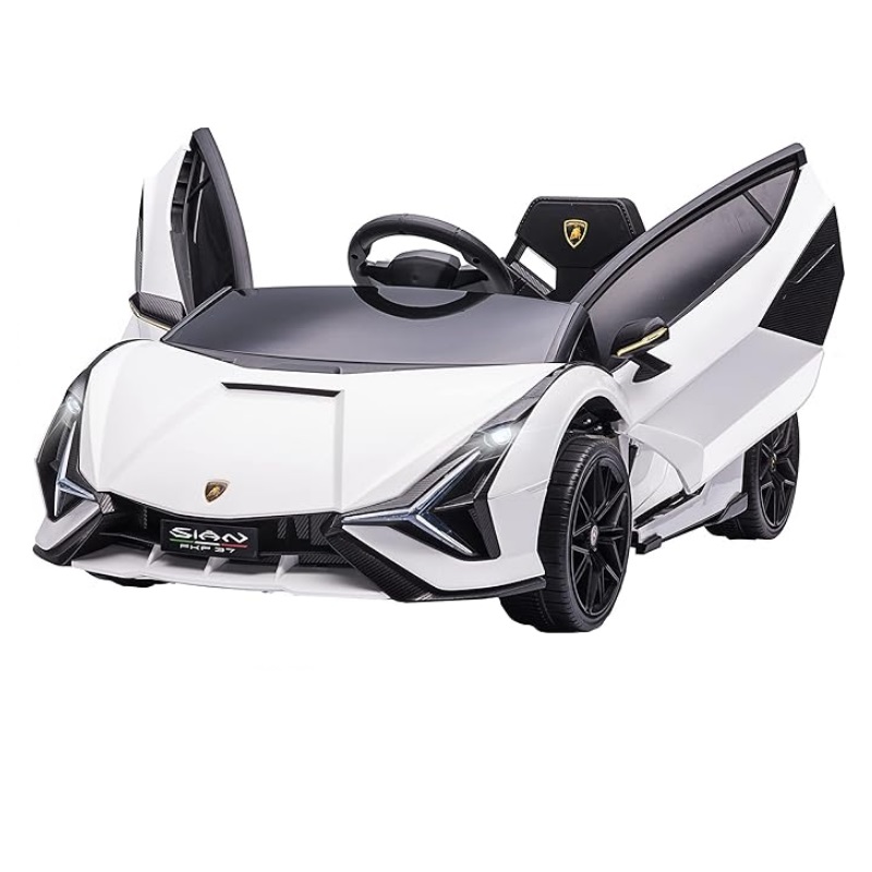 Carro Elétrico Crianças - Lamborghini Sian / Branco - PROPREMIUM