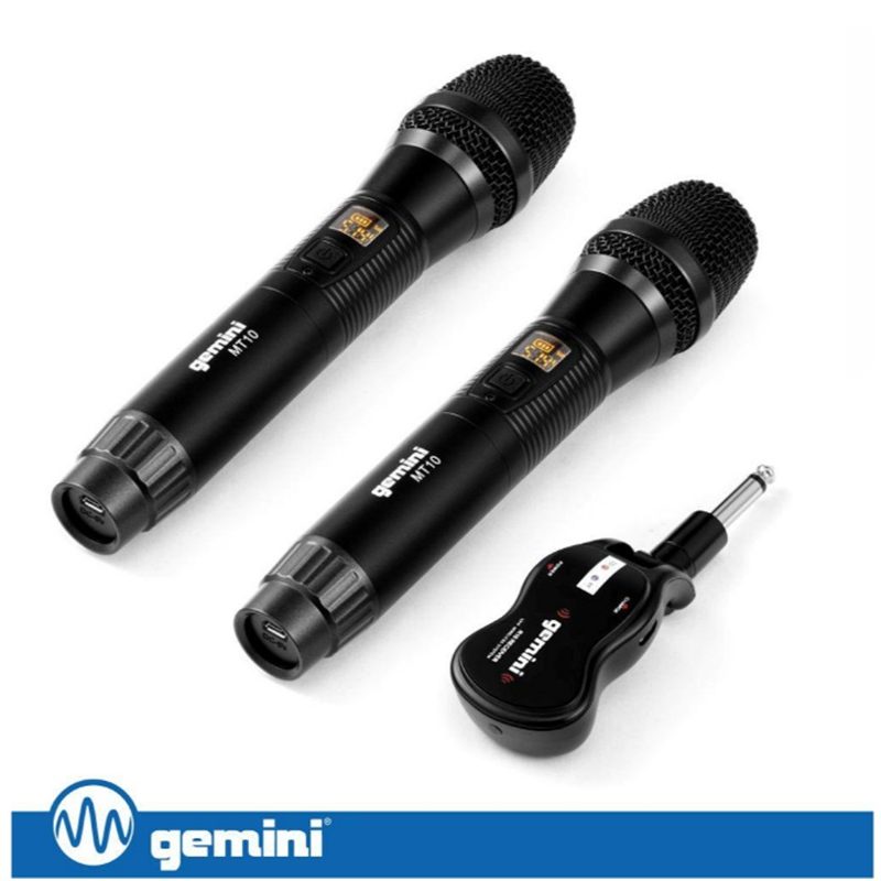 Conjunto 2 Microfones Sem Fios - UHF / Receptor Jack - GEMINI