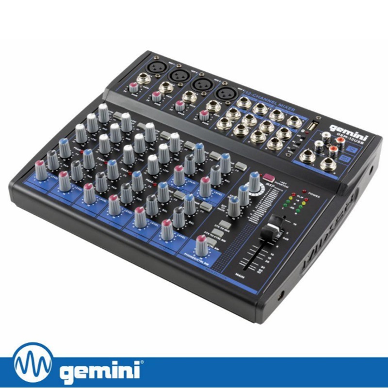 Mesa Mistura 12 Canais - USB / BT / Phantom - GEMINI