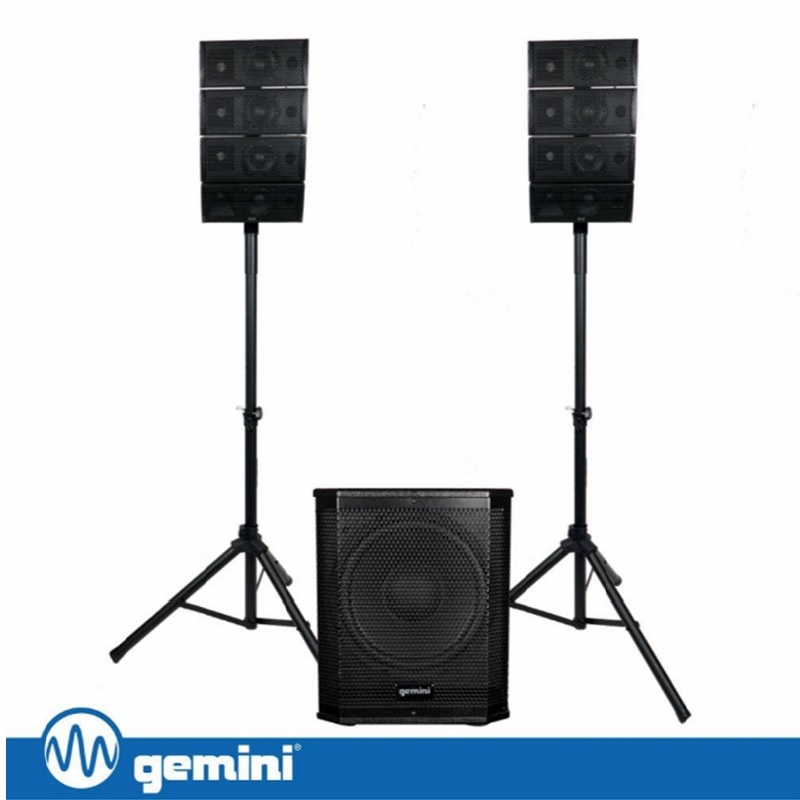 Conjunto Line-Array Amplificado 1000W - 2x 4" / SUB 12" - GEMINI