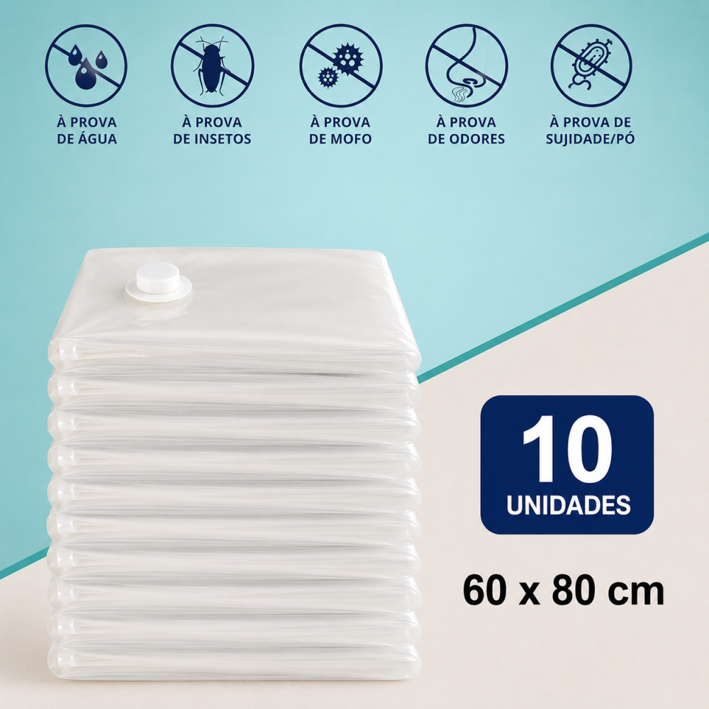 Pack 10 Sacos de Armazenamento a Vácuo - 60x80 cm - PROPREMIUM